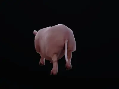 low-poly animated pig Low-poly 3D model