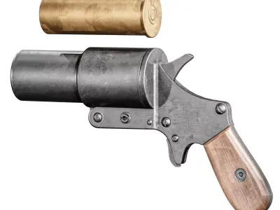 Signal Pistol M1932 Low-poly 3D model