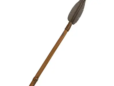 Feathered Tribal Spear 3D model