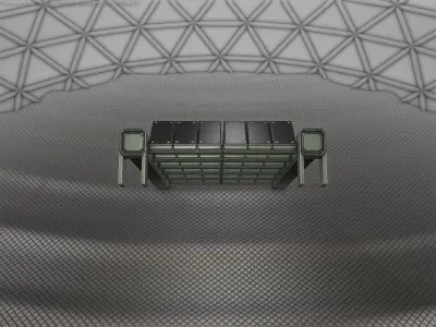 Sci-Fi Stairs - 14 - Green Version Low-poly 3D model