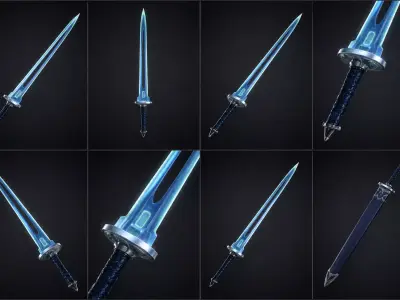 Frostcore Blade Low-poly 3D model