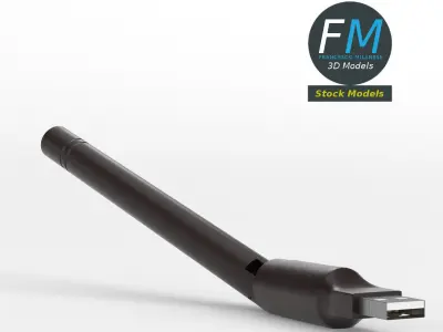 USB WiFi dongle antenna 3D model