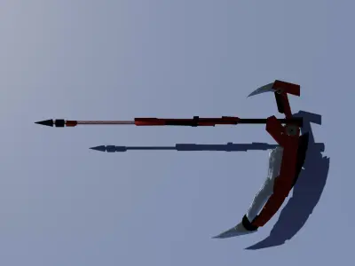 Sci-Fi Scythe Weapon PBR low-poly Free low-poly 3D model