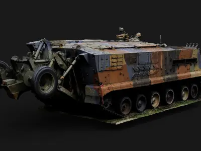 soviet military engineering abandoned vehicle photogrammetry Low-poly 3D model