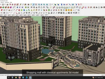 3d commercial building with Master plan collection 4 