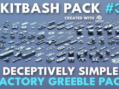 Factory Greeble Kitbash Master Bundle 1200 Models 3D model