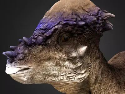 Pachycephalosaurus  Low-poly 3D model