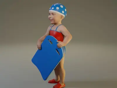 SwwimmingPool Child Female ACC0203010 Low-poly 3D model