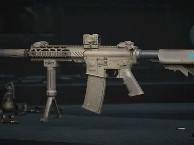 weapon - AR15 Sand - assault rifle Low-poly 3D model