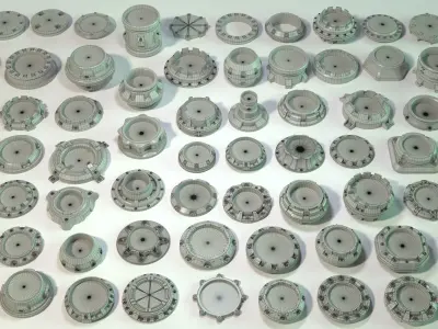 Industrial Kitbash - 3 - 70 pieces 3D model