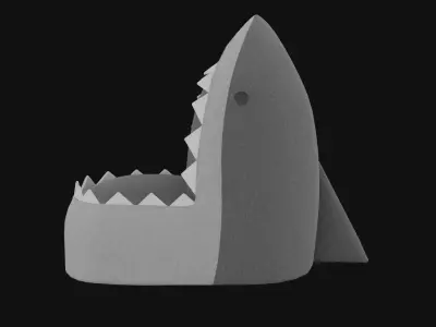 Sharky the Shark Kids Small Bean Bag Chair Free 3D model