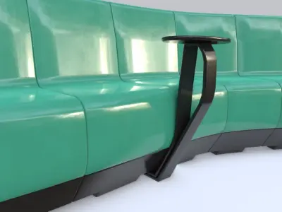 Public Bench Modern Low-poly 3D model