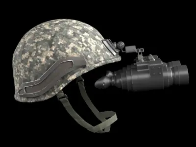 Military helmet with night vision  Goggle device  3D model
