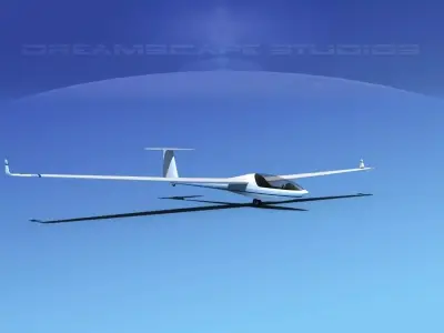 Glaser-Dirks DG-300 Glider V06 Low-poly 3D model