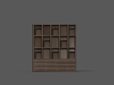 CupBoard bookcase Free low-poly 3D model