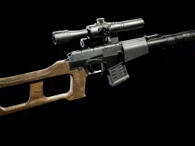 PBR - VSS Vintorez Sniper Rifle - Game-Ready 3D Asset 3D model