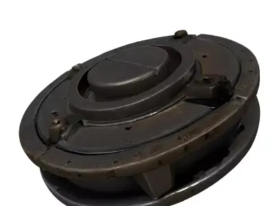 SciFi Industrial Mechanical Part Low-poly 3D model