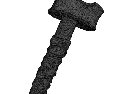 Detailed Fantasy War Axe 3D model