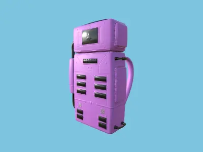 Astronaut Backpack 08 - Pink Female - Character Design Fashion Low-poly 3D model