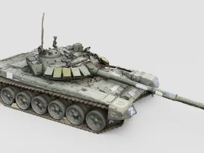 Russian T-90 tank destroyed by Ukrainian army  3D model get