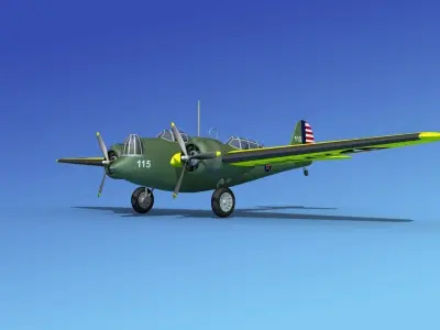 Martin B-10 V06 3D model