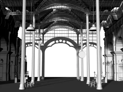 Steampunk Station 3D model