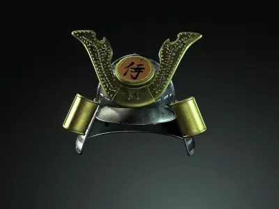 Japan Samurai Helmet  Low-poly 3D model