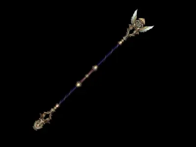 Regalia Scepter Low-poly 3D model