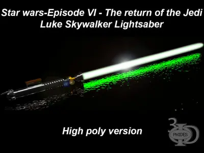 Luke Lightsaber high poly version 3D model