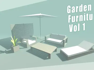 Outdoor Furniture Low-poly 3D model purchase