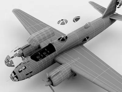 Mitsubishi G4M Betty Aircraft WWII Low-poly 3D model