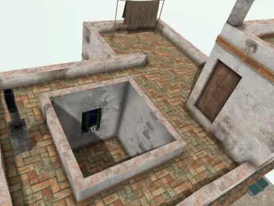 Old High-Quality 3D Colonial House Low-poly 3D model