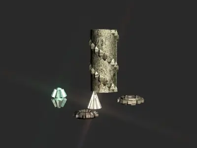 Gears collection metal gear Low-poly 3D model