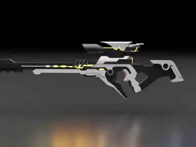 Sci-fi Sniper Low-poly 3D model