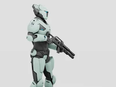 CYBER SOLDIER F-2000  RIGGED 3D model