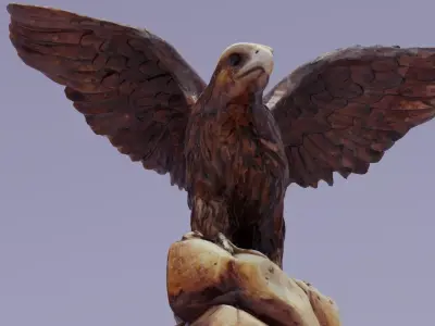 Eagle statuette  Low-poly 3D model