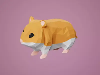 Stylized Hamster Low-poly 3D model