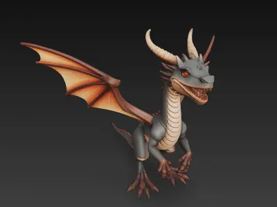 Dragon Realistic 3D Model Basic - Low Poly Realistic Low-poly 3D model
