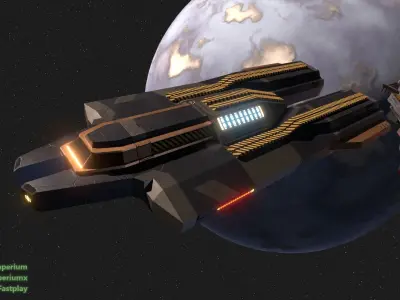 Starships Pack 1 Low-poly 3D model