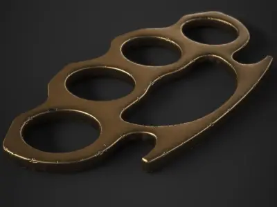 Brass Knuckles 3 Pack Low-poly 3D model