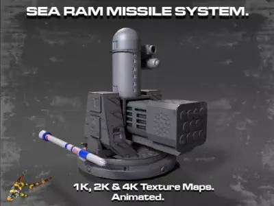 SEA RAM WEAPONS SYSTEM Low-poly 3D model