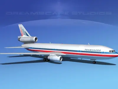Douglas DC-10 Trans Aero 3D model
