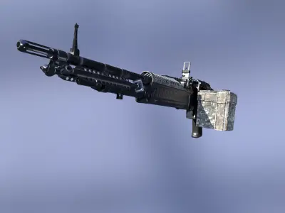M60 machine gun Low-poly 3D model