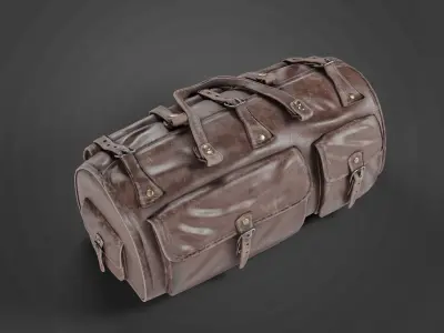 Leather Duffle Bag Low-poly 3D model