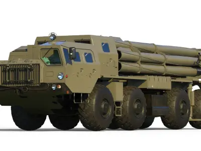 BM-30 Smerch 9A52 Tornado-S 9A54 3D model