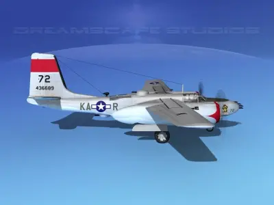 Douglas A-26B Invader V01 USAAF 3D model