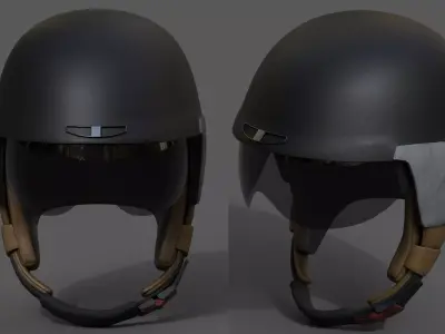 Helmet sport Color 3d model Generic military bike scifi  Low-poly 3D model
