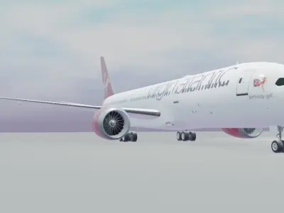 Virgin Atlantic Boeing 787-9 dreamliner  Low-poly 3D model