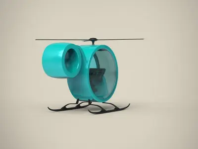 Futuristic Helicopter Low-poly 3D model