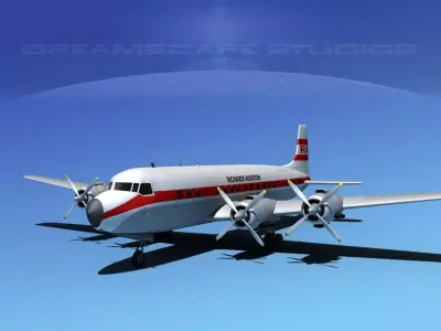 Douglas DC-7C Richards Aviation 3D model